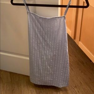 Blue and white striped dress